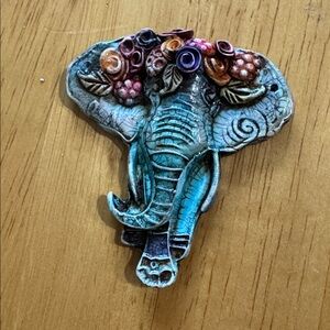 Beautiful peace, loving, floral, elephant handmade pendant